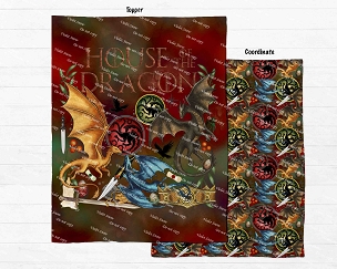 House of Dragons Red Blanket Panel